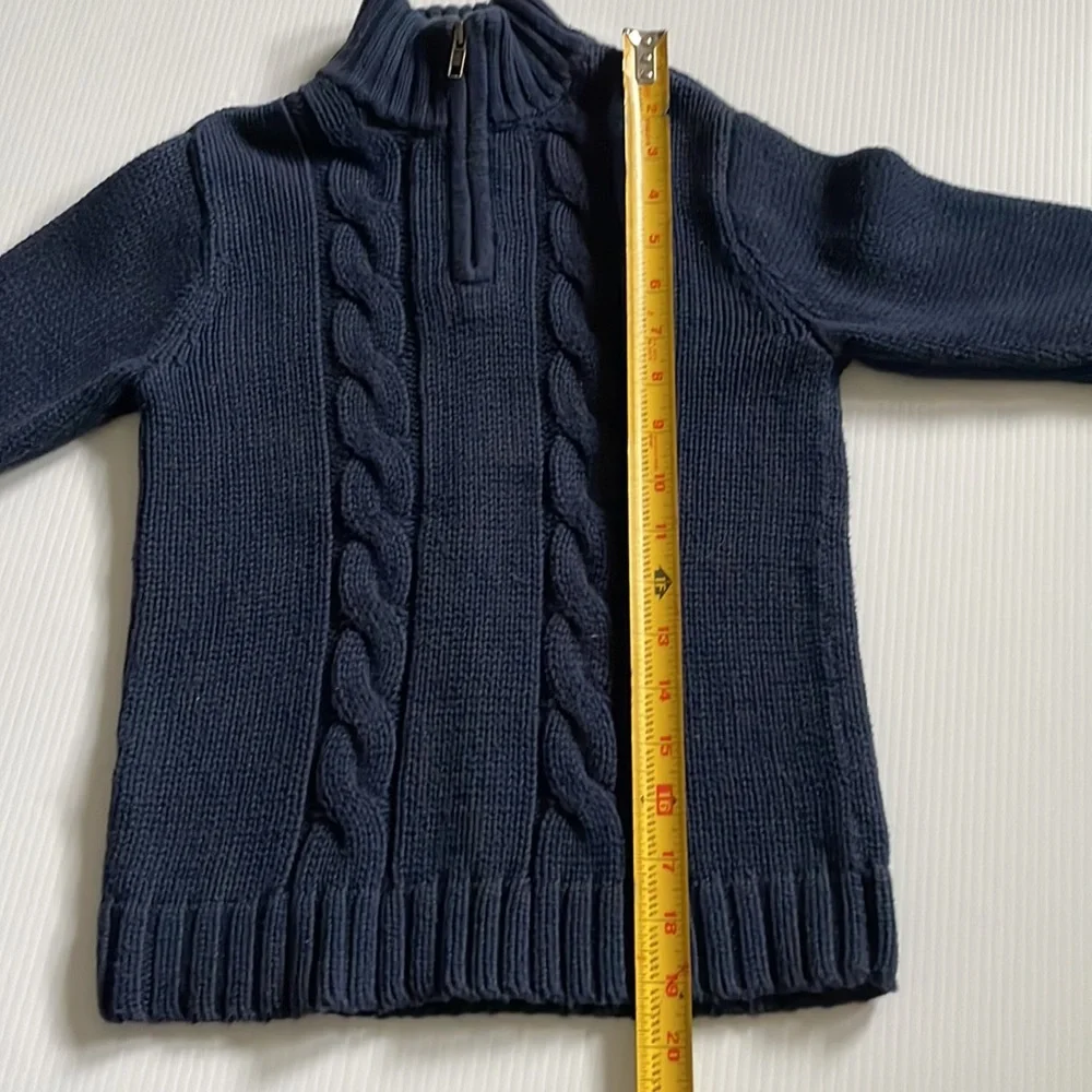 Old Navy 100% cotton.  Navy blue quarter zip sweater.  Boys size 5